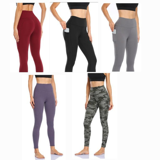 Hzori Women's High Waist Yoga Leggings with Pockets Tummy Control Squat Proof Pants Full Length Compression Leggings for Women